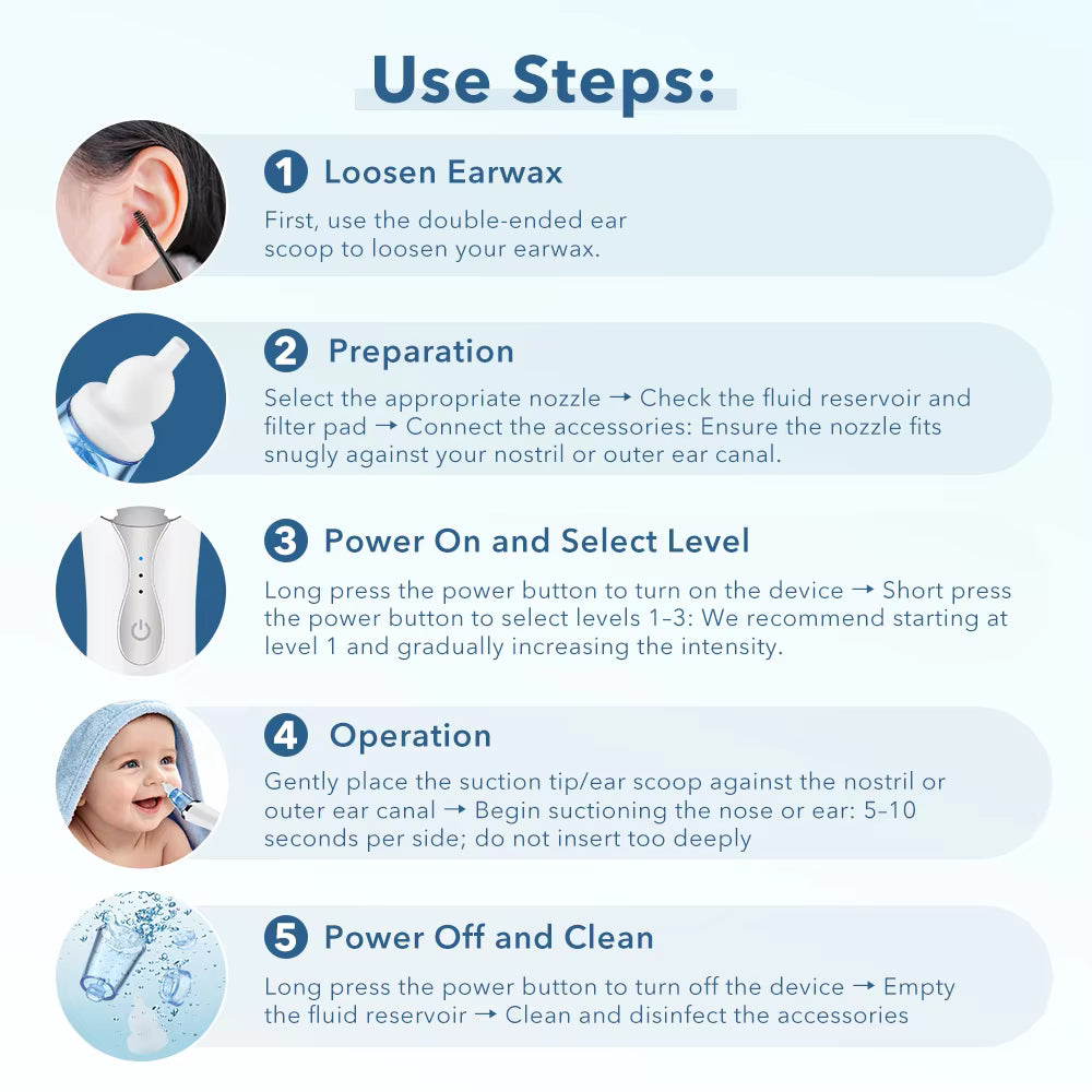 2-in-1 Smart Vacuum Earwax & Nasal Mucus Cleaner Kit